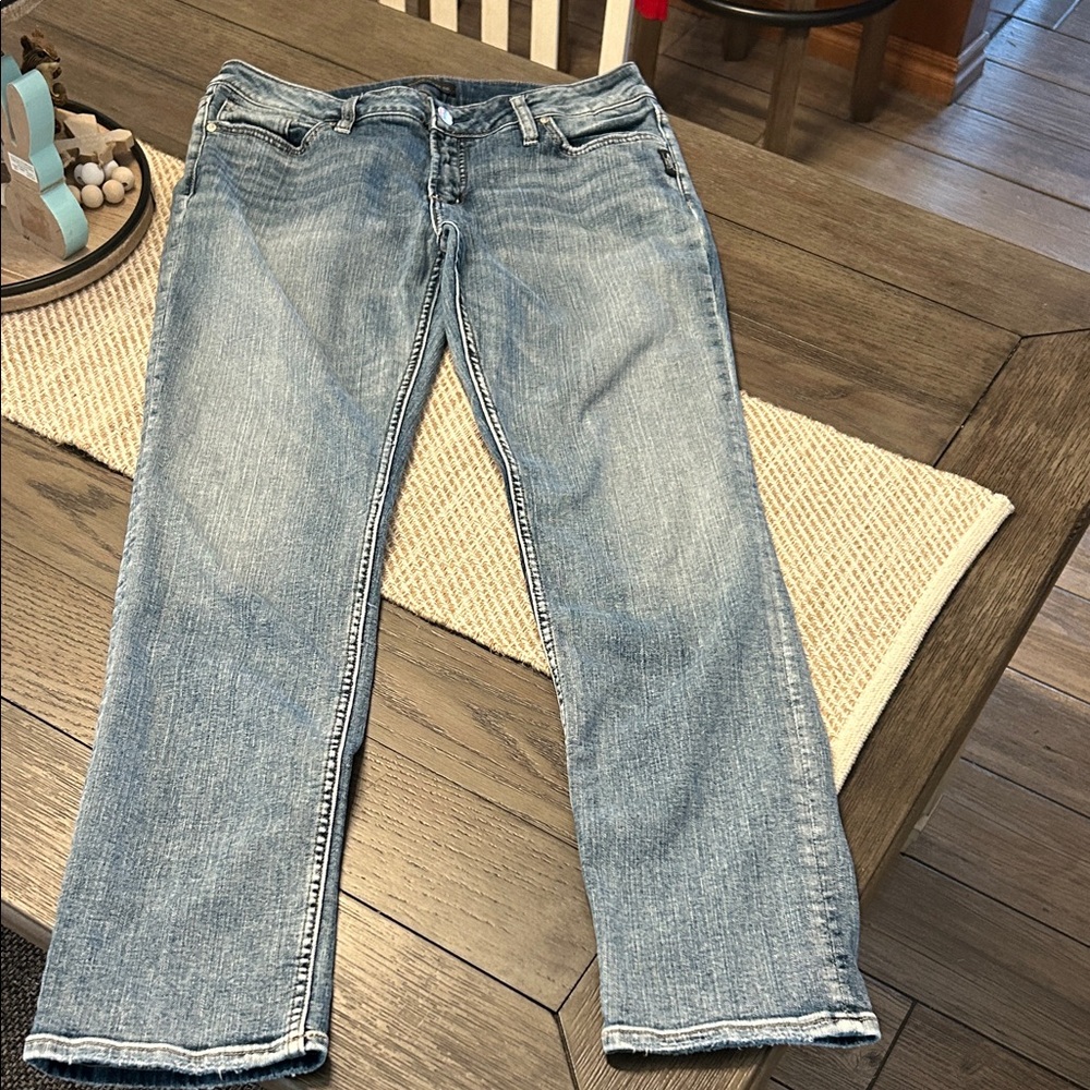 SILVER JEANS SUKI Straight Leg Classic Light Blue Women's Jeans Size 31 - Picture 4 of 14